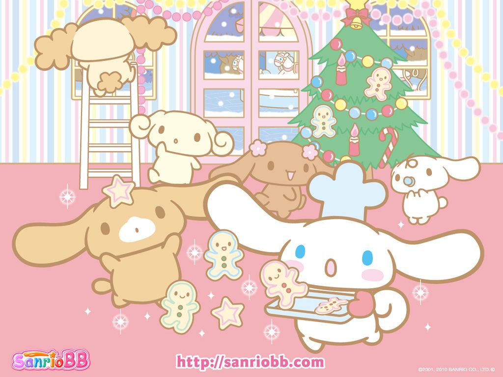 Sanrio Christmas Wallpaper Pink