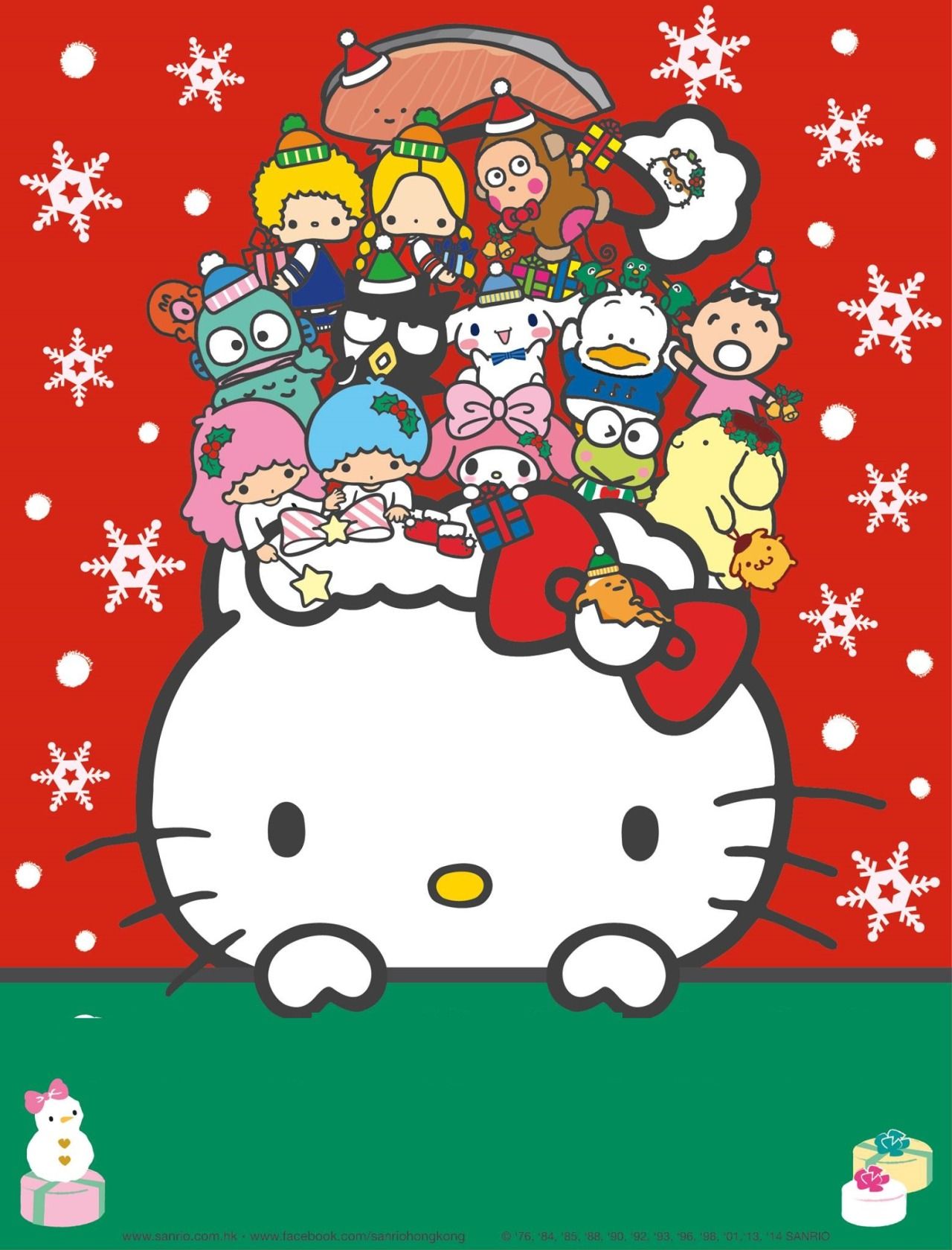 Sanrio Christmas Wallpaper Pink