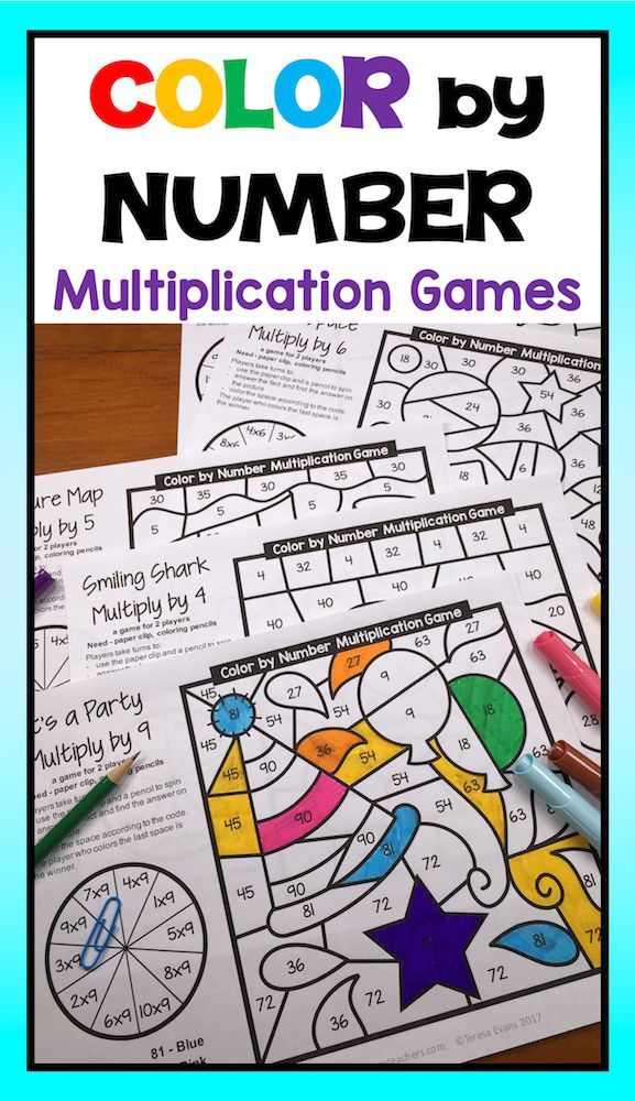 30 Color By Number Multiplication