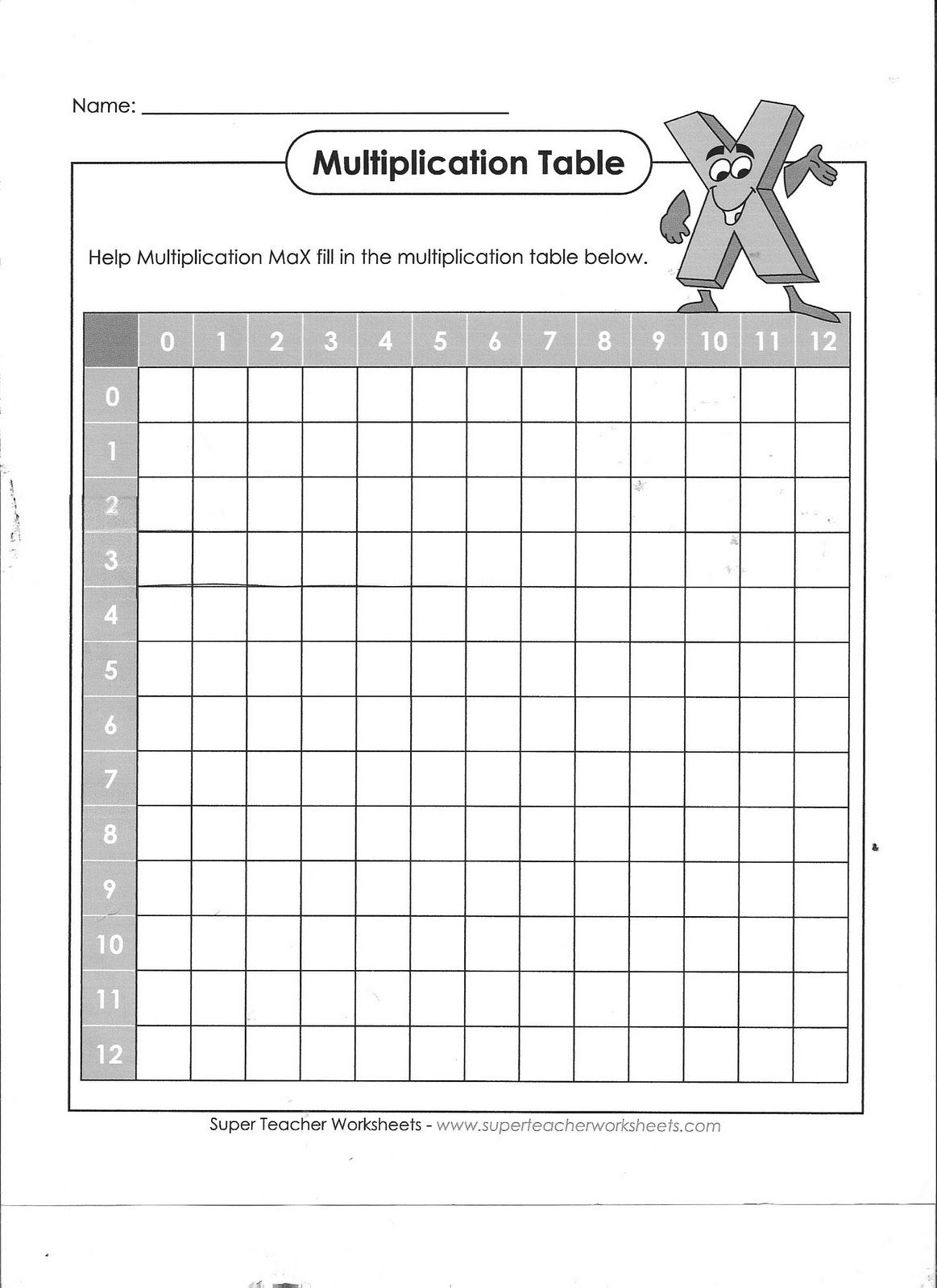 30 Fill In Multiplication Chart