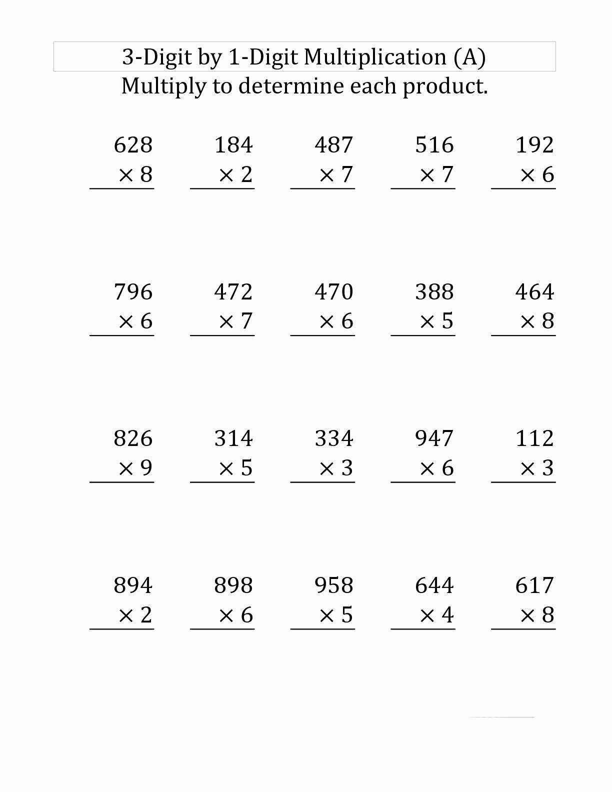 30 Fourth Grade Multiplication Worksheets