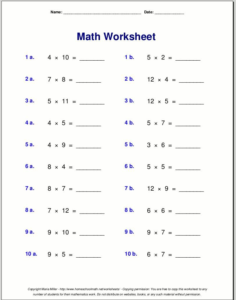 30 Fourth Grade Multiplication Worksheets