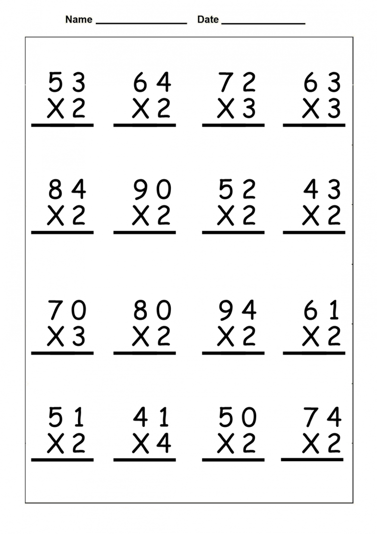30 Fourth Grade Multiplication Worksheets