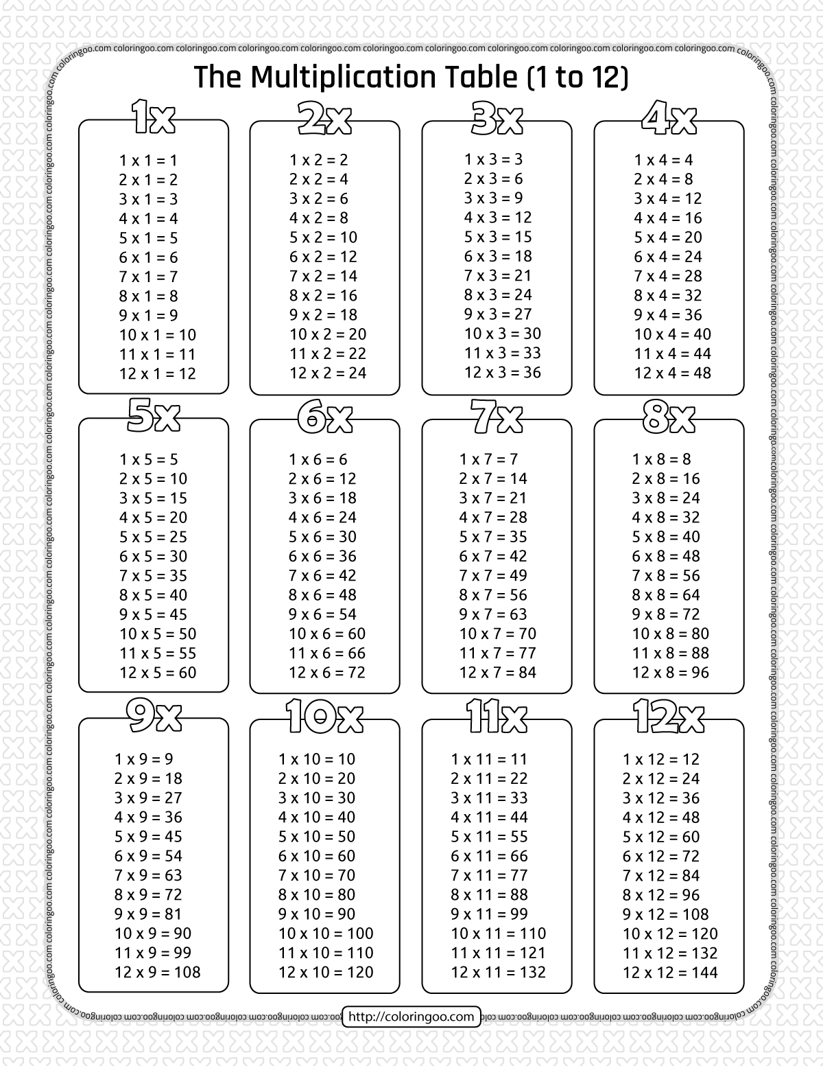30 Free Printable Multiplication Chart