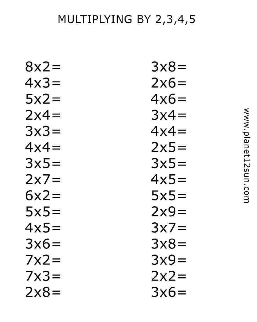 30 Multiplication Sheets 3Rd Grade