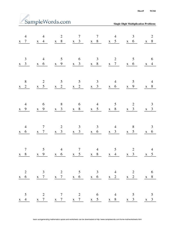 30 Multiplication Sheets 3Rd Grade