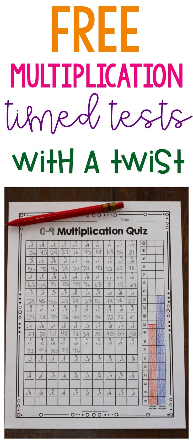 30 Multiplication Timed Tests Free