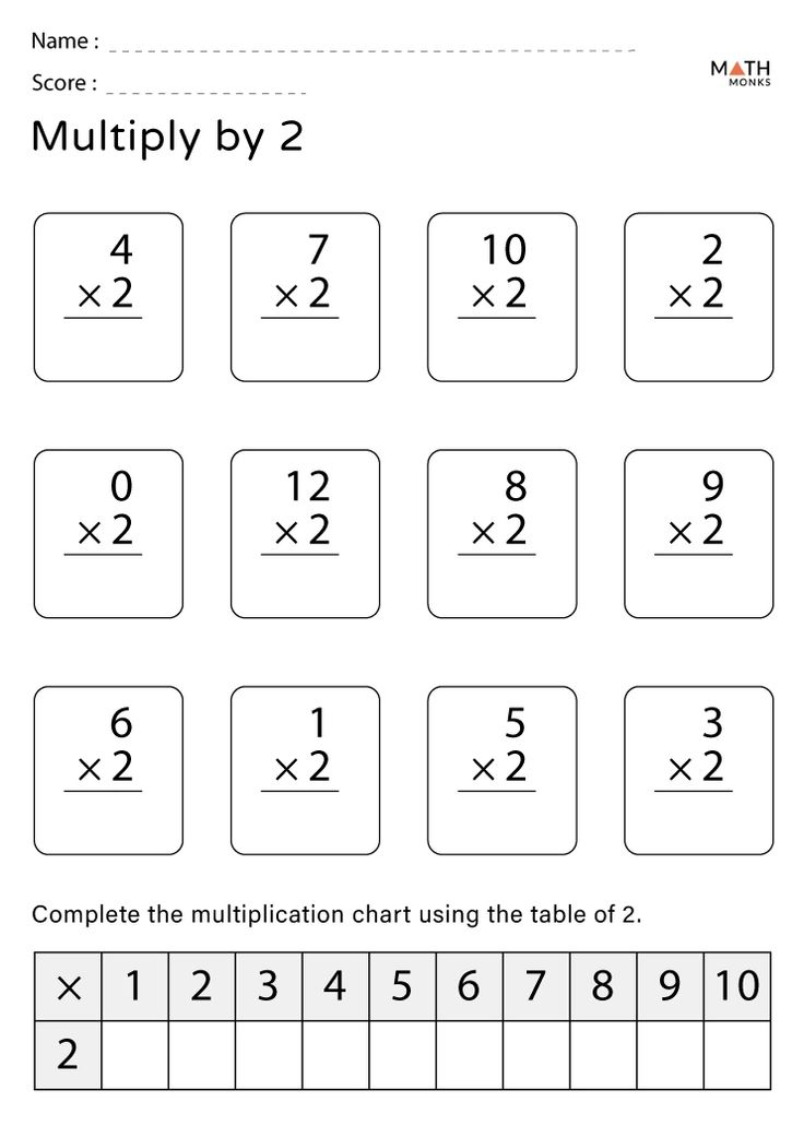 30 Multiply By 2 Worksheet